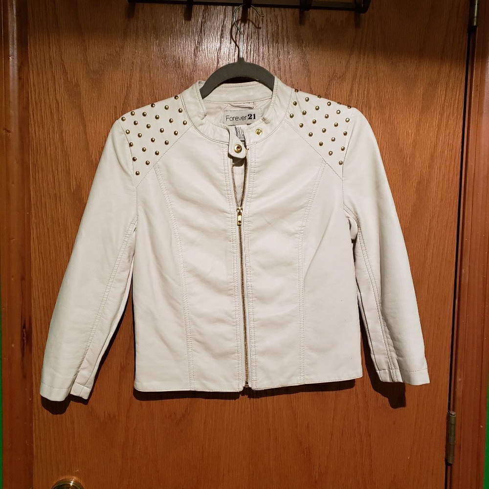 Forever 21 White faux leather jacket